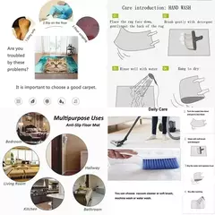 Tapete absorvente para sala de estar, Tapete de cozinha, Tapetes antiderrapantes, Capacho de entrada, Tapetes retro - loja online