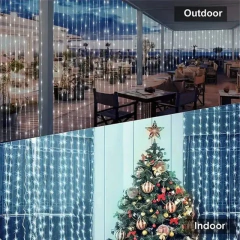 USB Curtain String Lights com controle remoto, guirlanda de Natal, festão, luz LED, festa de casamento, casa, quarto, Fairy Light Decor - Wolf Magazine