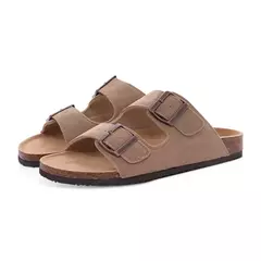 Imagem do Chinelos Antiderrapantes Kidmi-Camurça para Homens e Mulheres, Mulas Clássicas de Cortiça, Sandálias Fivela Ajustável, Moda Exterior