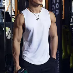 Camisa sem mangas para musculação solta masculina, regata de ginástica, roupa de treino fitness, secagem rápida, colete de basquete, nova moda