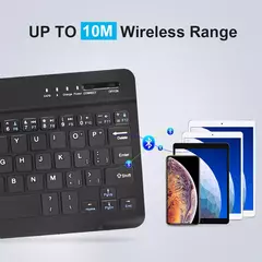 Mini teclado sem fio do bluetooth, recarregável, para o portátil, tabuleta, telefone, ipad, andróide, ios, janelas - loja online