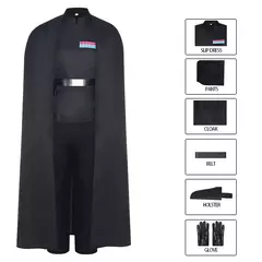 Imperial Oficial Cosplay Fantasia, Uniforme Conjunto Completo, Tops, Calças, Manto Acessórios, Encenação de Halloween, GuNice Stellari