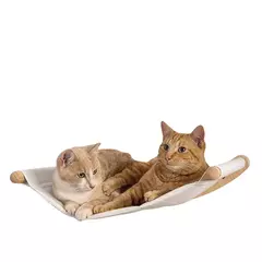 Estrutura de escalada para gatos montada na parede com cama e rede para gatos de madeira natural Centro de atividades para gatos de vários níveis para gatos internos
