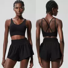 Conjunto Sportswear curto respirável de secagem rápida feminino, terno de corrida ao ar livre, roupas de ioga fitness, roupas femininas, verão na internet