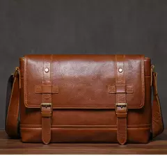 ROOG-Maleta de couro genuíno, bolsa mensageiro de luxo masculina, estilingue de ombro vintage, tiracolo para iPad 12.9 ", alta qualidade