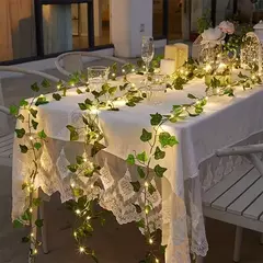 Luzes de folha verde para decoração, Videira artificial Ivy, Luz de fada para festa de casamento, Natal, Planta de parede, 2m-10m - comprar online