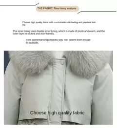 Imagem do Parka longa de lã com capuz feminino com gola de pele, casaco fino, roupas acolchoadas, neve quente, moda inverno, novo, 2023