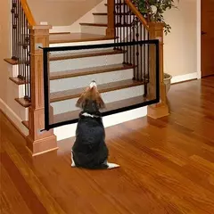 Cerca para cães de estimação, portátil, respirável, rede de segurança, isolamento doméstico, sem perfuração, porta de cachorro, isolamento protetor, gancho para bebê, cerca na internet