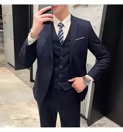 Terno de casamento casual de negócios masculino, conjunto de 3 peças, colete e calças masculinas bonitas de banquete, alta qualidade, nova moda, R$ 2020 - comprar online