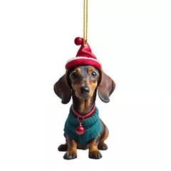 Desenhos animados Cute Dog Natal Enfeites, Xmas Tree Pendant, Fun Dachshund, Pendurado Decoração Presente, Fontes do partido, Casa, Decoração do carro na internet
