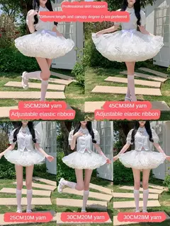Anágua com babados multi-camadas para mulheres, saia bolha fofa, saia crinolina, sem aro, sem desossada Lolita Puffy Mini Skirt
