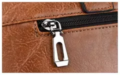 Bolsa de ombro de couro masculina, pasta para laptop, mensageiro, carteira de negócios, marca de luxo, pasta para documento A4