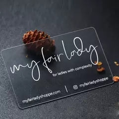 Imagem do Transparente PVC Cartões de Visita, Impermeável, Cartão de Obrigado, Imprimir Um Lado, Redondo Cornor para Material de Escritório, Design Livre