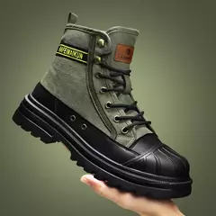 Sapatilhas leves masculinas, sapatos de caminhada casual, botas Martin respiráveis, sapatos de segurança para o trabalho, moda na internet