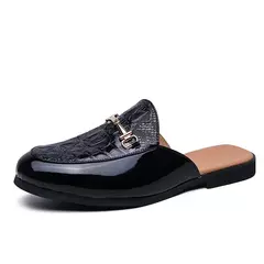 Sapatos casuais meio arrasto para homens, mocassins da moda, deslizamento em apartamentos, marca de luxo, mocassins novos, tamanho grande 38-46, 2023 - Wolf Magazine