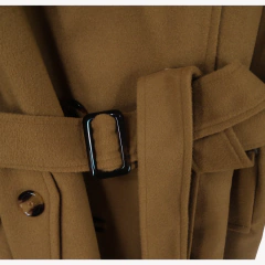 Feminino com capuz mulher jaquetas de comprimento médio trespassado senhoras casacos de lã lapela turndown colarinho jaqueta de inverno streetwear - loja online