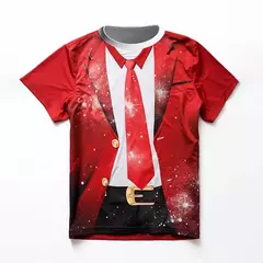 Feliz Natal dos homens camiseta estampada, mangas curtas, top Harajuku unissex, camiseta gráfica de Papai Noel, moda 3D - comprar online