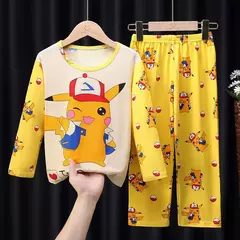 Pijamas Pokémon unissex para crianças, roupas da moda para meninos e meninas, crianças e meninas