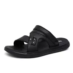Sandálias de couro confortáveis masculinas, sapatos ao ar livre, marca original, tendência adulta, verão, 2024 - Wolf Magazine