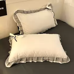 Conjunto de lençóis estilo renda, roupa de cama bowknot, cama Skin-Friendly, solteiro, casal, rainha, cama king size - loja online