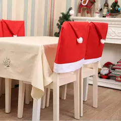 Santa Hat Chair Cover para o Natal, decoração de mesa, presentes, 1-10pcs na internet