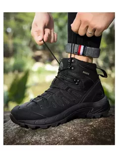 Botas de couro antiderrapante ao ar livre para homens, botas de deserto respiráveis, botas confortáveis, sapatos de trabalho, inverno - comprar online