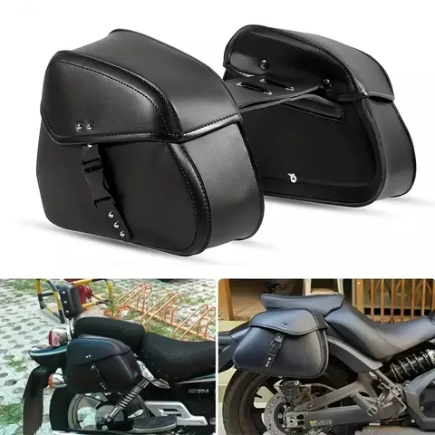 Alforje universal para motocicleta elétrica pu, ferramenta lateral, pacote de bagagem, sela para harley suzuki kawasaki cmx500 honda yamaha