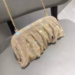 Handmade Strass Evening Clutch Bags com Punho Brilhante, Novas Dobras Bolsas, Handmade Bolsas, Designer De Luxo, Festa De Casamento, Alta Qualidade - Wolf Magazine