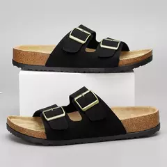 Sandálias masculinas de couro para praia, chinelo confortável, sapatos de marca original, verão 2022 na internet