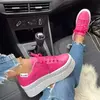 Sapatilhas de salto respirável para mulheres, sapatos casuais vulcanizados, sapatos de caminhada ao ar livre, moda feminina