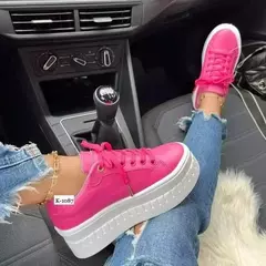 Sapatilhas de salto respirável para mulheres, sapatos casuais vulcanizados, sapatos de caminhada ao ar livre, moda feminina - comprar online