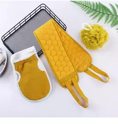 Back Scrubber Bath Glove Set, Escova de chuveiro, Esfoliante Scrub, Esponja Loofah, Remoção de pele morta, Ferramentas de banho, 3Pcs Set - Wolf Magazine