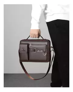 Bolsa de ombro de grande capacidade bolsa de mensageiro masculina de couro business commuter bolsa impermeável resistente ao desgaste pode ser armazenada - comprar online