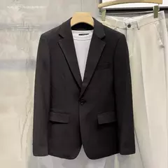 Blazer fino de negócios masculino, roupas estilo coreano, casaco casual, terno elegante, jaquetas marrons, de alta qualidade, 2024 - comprar online