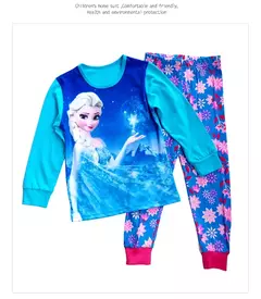 Conjunto pijama de algodão infantil, pijamas femininas, Frozen Anna Cartoon, roupas de bebê, primavera, outono, novo - loja online