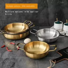 Panela de aço inoxidável panelas secas casa cozinhar frutos do mar pote arroz paella pan piquenique lanche placas panelas com alça para cozinha na internet