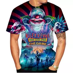 T-shirt de manga curta para homens e mulheres, impressão do palhaço 3d, casual, unisex, hip hop, horror, legal, nova moda verão
