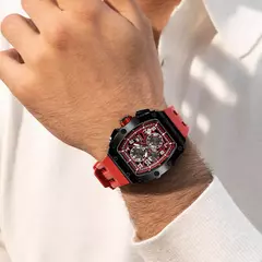 Tsar bomba tonneau relógios masculinos cristal de safira relógio de pulso vermelho à prova dwaterproof água cronógrafo data luxo presente natal para homem - loja online