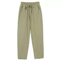 Calça de harém de linho de algodão feminina, elástico na cintura, cores doces, casual, primavera, verão, 2024