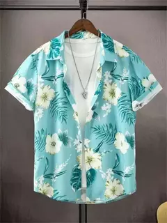 Camisa de praia de manga curta masculina, estampada flores 3D, tops respiráveis, festa ao ar livre, verão, novo, S-5XL, 2022 na internet