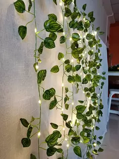 Green Leaf Ivy Vine com luzes LED String, Guirlanda para casa, Decoração do quarto, Wedding Glowing, Planta artificial, 2m - Wolf Magazine