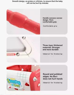 Grande carrinho de compras de supermercado para crianças, carrinho para crianças, brinquedos Push Car, simulação de frutas, comida, presentes de aniversário, novo na internet