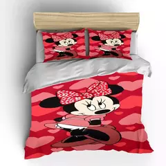 Imagem do Mickey e Minnie Conjunto de cama para crianças, Fluffy Cartoon Comforter Cover, US Twin Bedclothes, Queen Size, macio, bebê, 3pcs