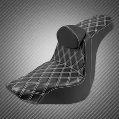 Imagem do Assento do passageiro do motorista com encosto motocicleta dois-up almofada traseira dianteira para harley softail low rider st fxlr flsb s 2018-up