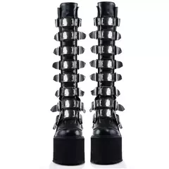 Marca de design feminino cunhas salto alto coxa botas altas moda preto plataforma botas femininas 2022 gótico cosplay sapatos mulher mujer