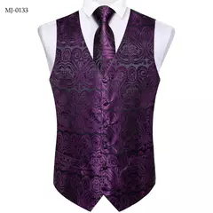 Imagem do Festa de casamento ouro colete paisley floral jacquard colete masculino 4 pçs colete gravata lenço anel hanky abotoaduras conjunto dibangu