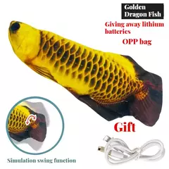 Brinquedo elétrico para gatos, brinquedo para animais de estimação, simulação de balanço de peixe, gatinho, dança, brinquedo engraçado, gatos, mastigar, suprimentos de jogo, carregamento usb - Wolf Magazine