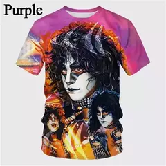 Unisex Music Kiss Graphic Rock Band T-shirt, homens, mulheres, vestuário infantil, estilo Harajuku vintage, Hip-Hop Print Tee, Top solto, Streetwear, 3D - Wolf Magazine