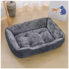 Cama quadrada para cães, acessórios para animais de estimação, sofá-cama calmante de pelúcia, almofada macia para cães pequenos e médios - loja online