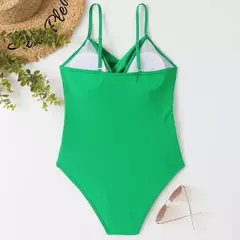 OIINAA-maiô feminino de peça única, maiô sexy sólido plissado, bodysuit estampado leopardo, conjunto de biquíni, moda verão, moda praia nova na internet